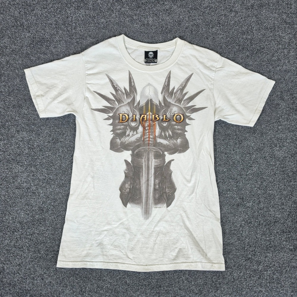 J!NX Diablo III Tyrael Graphic T-Shirt Mens Small Cream Blizzard Entertainment